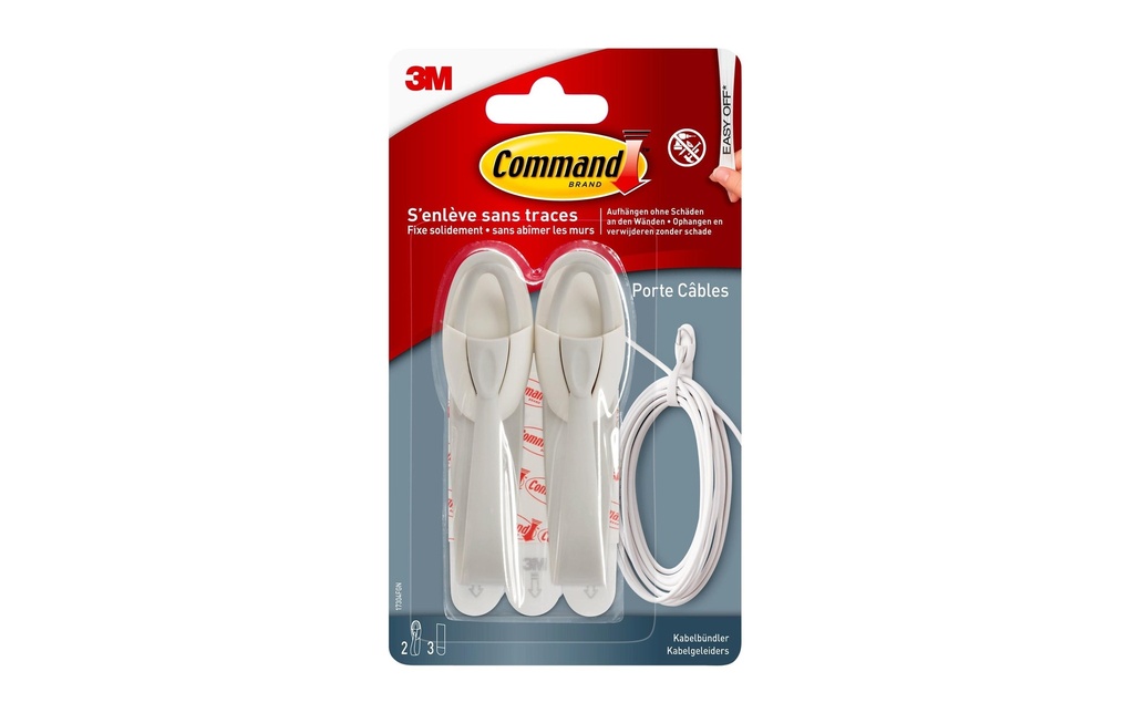 COMMAND Guide-câble medium blanc (2 pces)