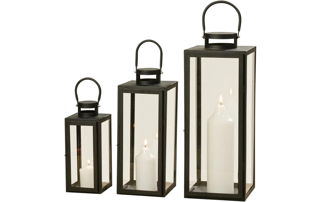 Boltze Lanterne Arana 3 pièces, Transparent/Brun