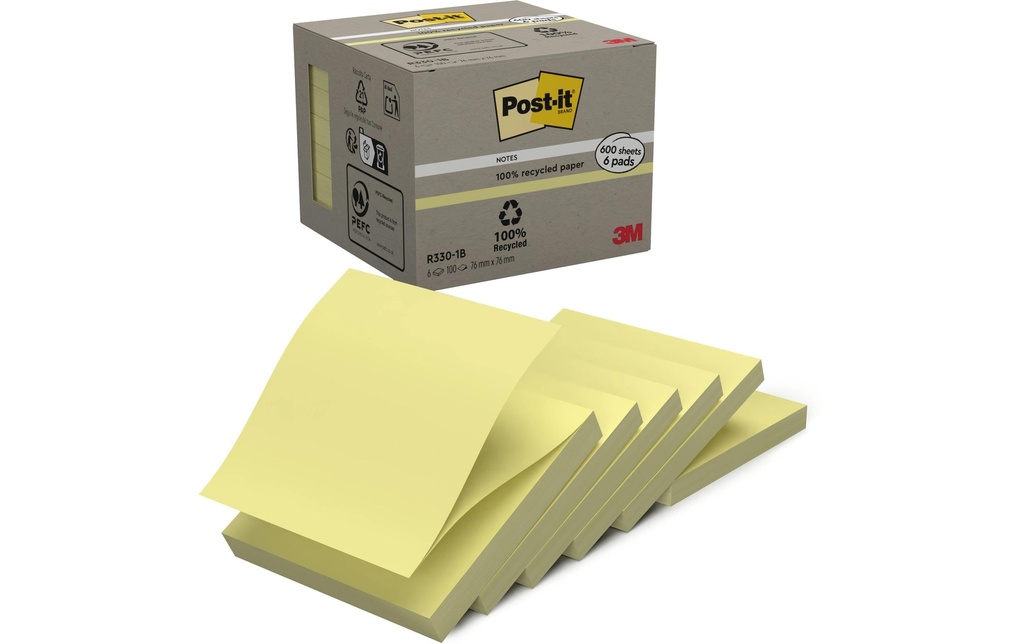 POST-IT Post-it Z-not.R3301B recy.jaun (6 pces)