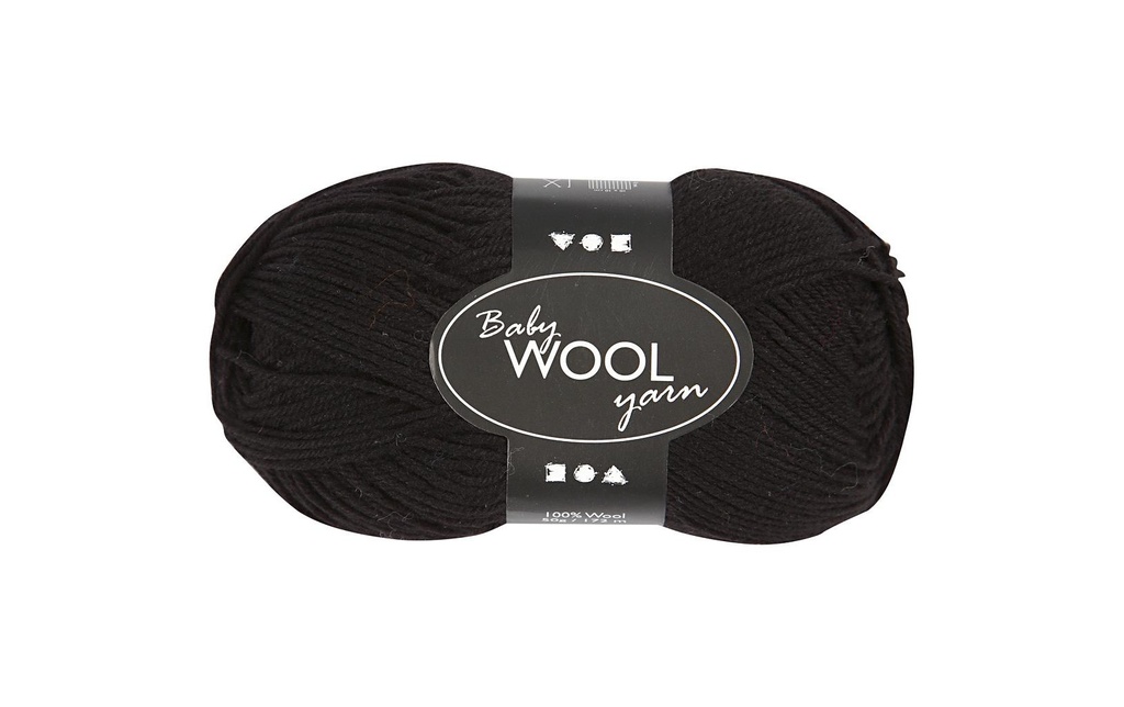 Creativ Company Laine Fil pour bébé Merino 50 g 14/4 Noir
