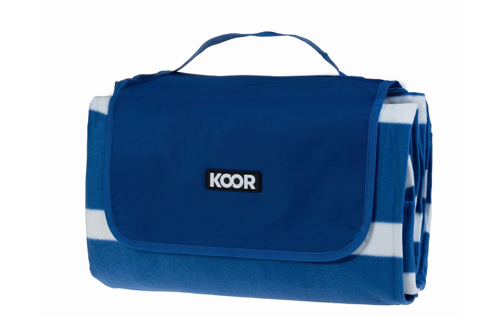KOOR Couverture de pique-nique Stripes bleu 200 x 200 cm