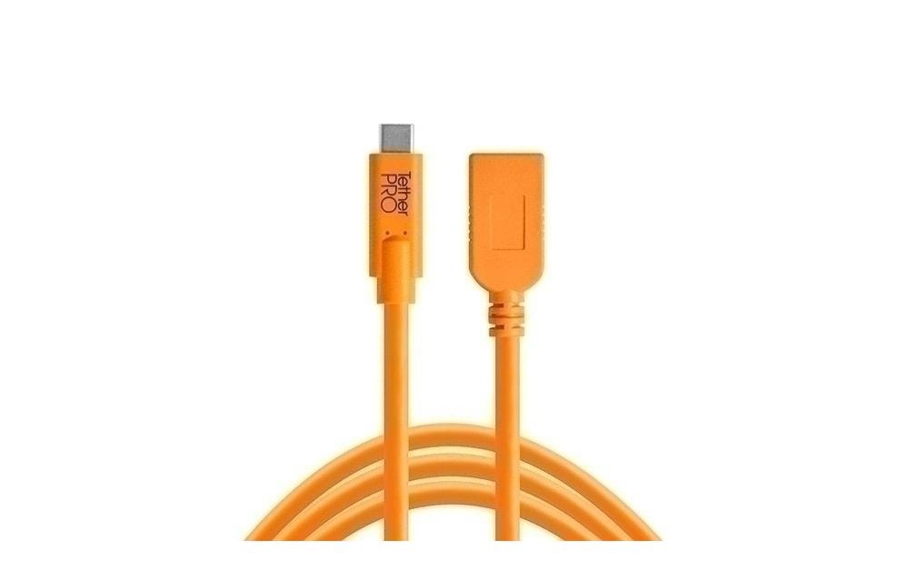 Tether Tools Câble TetherPro USB-C vers USB-A femelle, 4.6m Orange