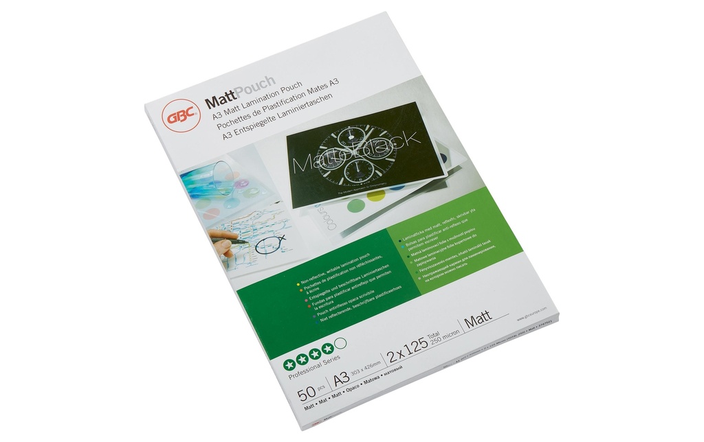 GBC Film laminé Matt Pouch A3. 50 pièces