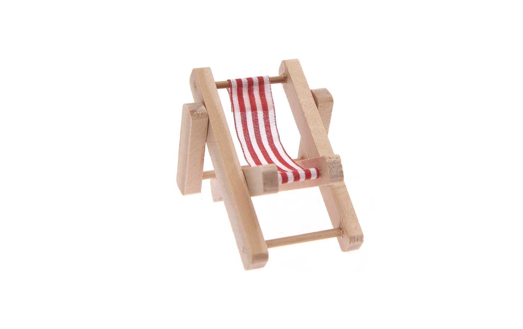 Rico Design Mini-meubles Chaise longue 4.5 x 7 cm 1 Pièce/s, Rouge/Blanc