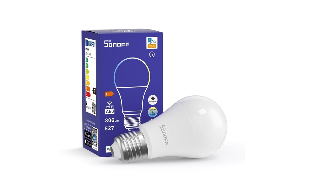 SONOFF Ampoules B02-BL-A60, WiFi-LED, 2700K - 6500K, E27
