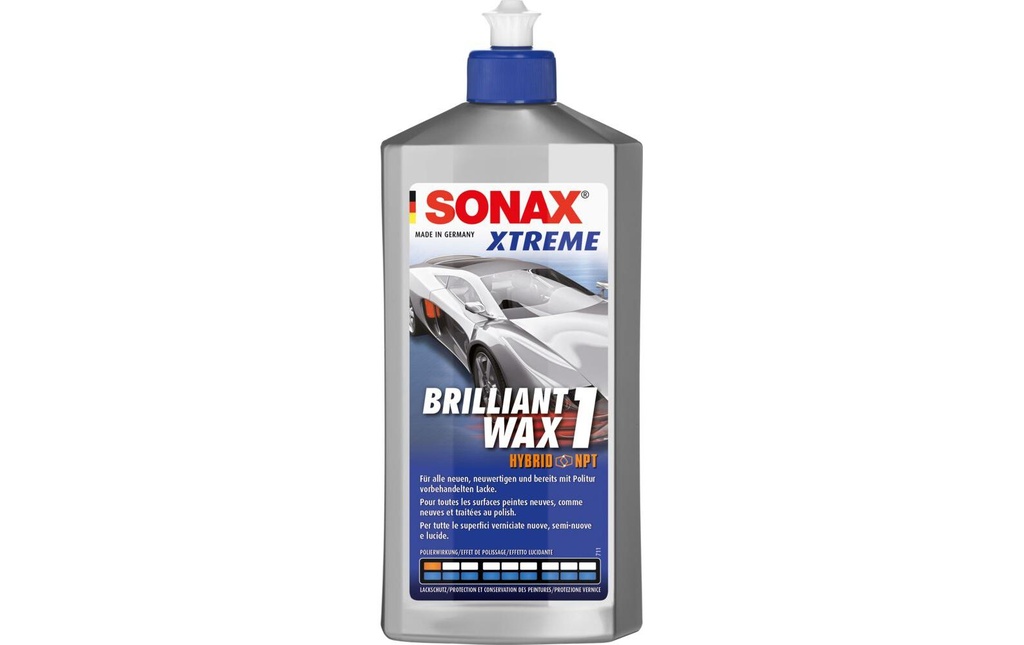 Sonax BrillantWax 1 Hybrid NPT Cire dure liquide pour voiture, 500 ml