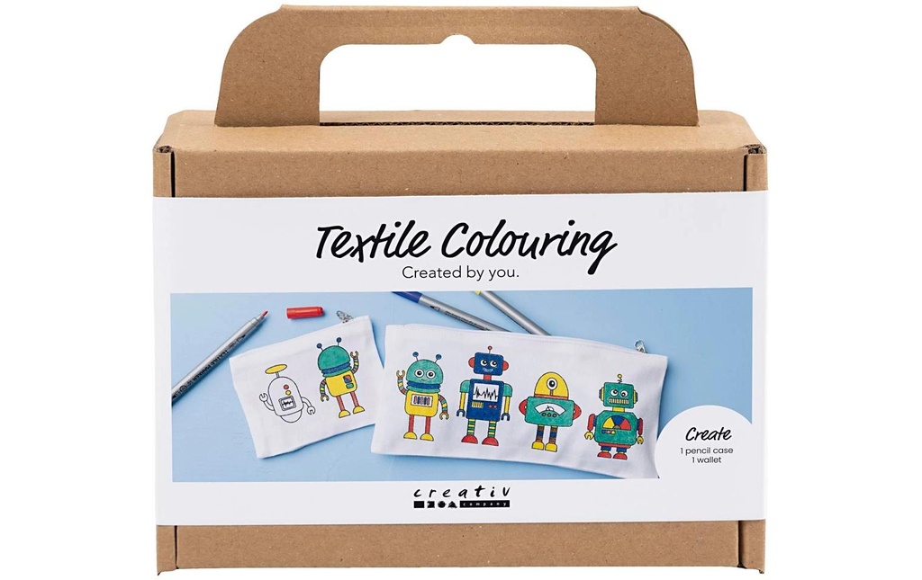 Creativ Company Kits de bricolage Tissu Robots, couleurs primaires