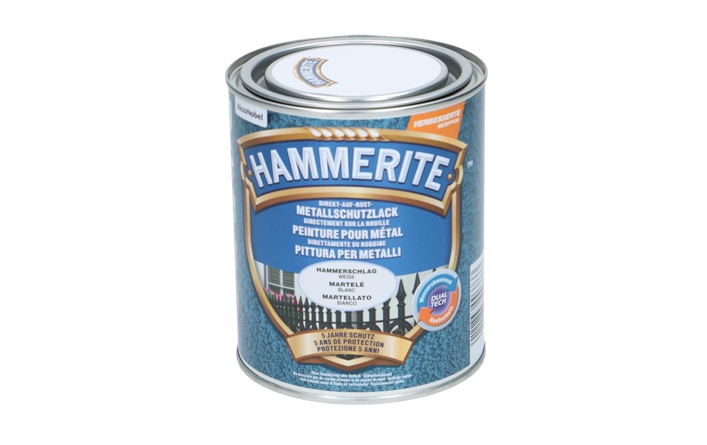 Hammerite Vernis de protection pour métal HS Blanc, 750 ml