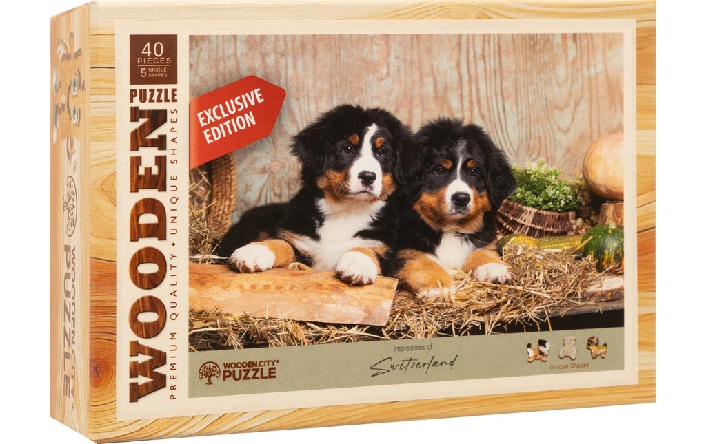 Wooden City Puzzle en bois Chiots 40 pièces
