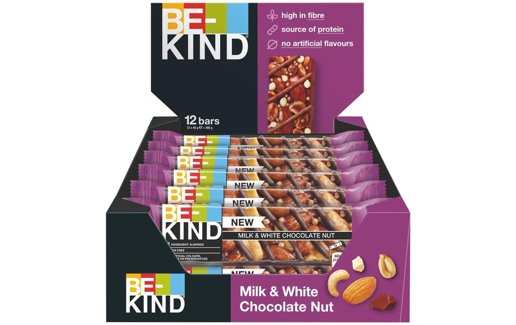 BE-KIND Barre Noix de lait et de chocolat blanc 12 x 40 g