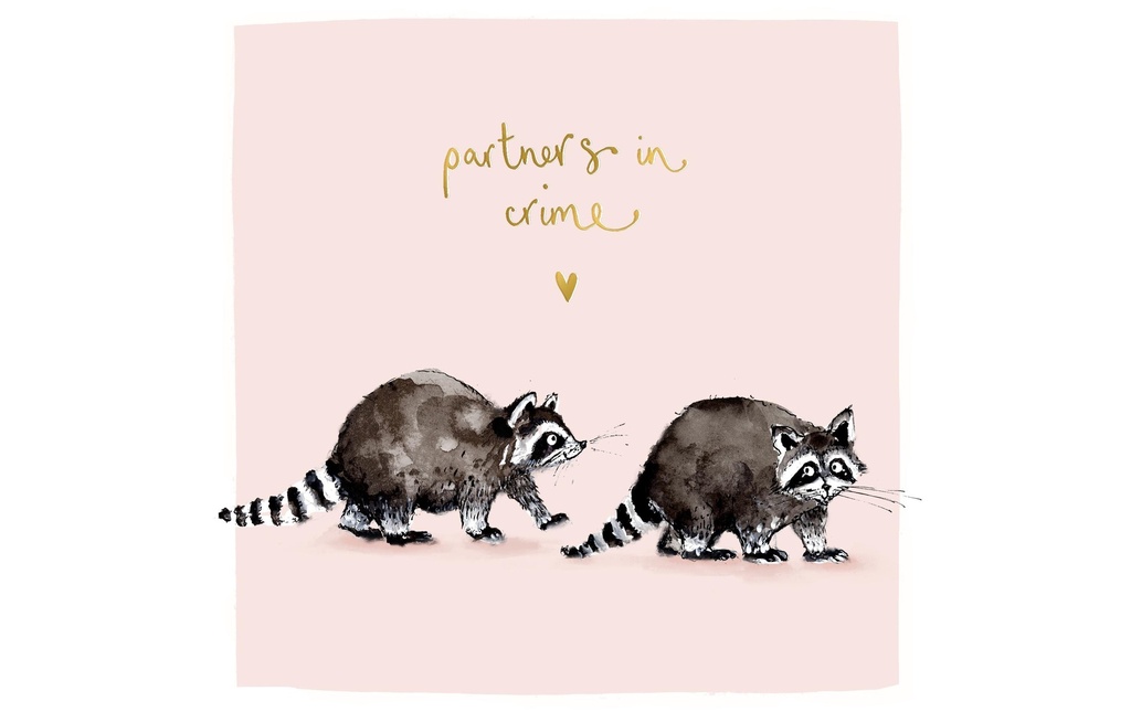 Cart Carte de félicitations Partners in crime 15 x 15 cm