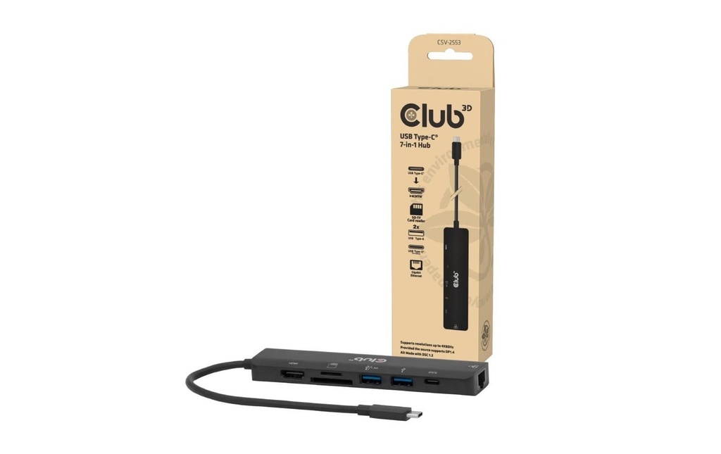 Club 3D Station d'accueil CSV-2553 Hub USB-C 7-en-1