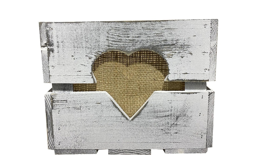 Holz Zollhaus Caisse au bois avec découpe en forme de cœur, Shabby 30 x 30 cm