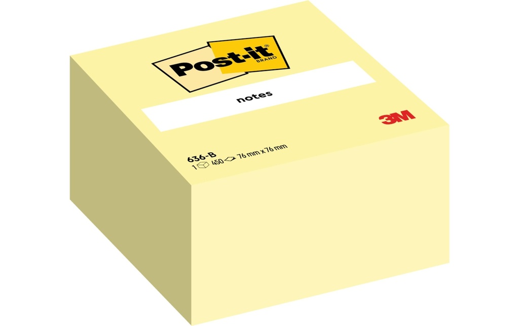 POST-IT Post-it cube 636B jaune (450 pces)