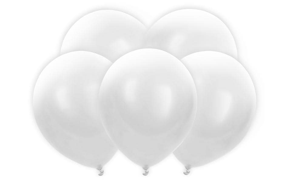Partydeco Ballon de baudruche LED Blanc, 30 cm
