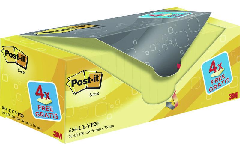 POST-IT Post-it Box 654Y-20 jaune (20 pces)