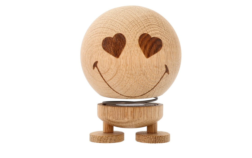 Hoptimist Objet à exposer Bumble Smiley Love Oak M 9.5 cm, Nature