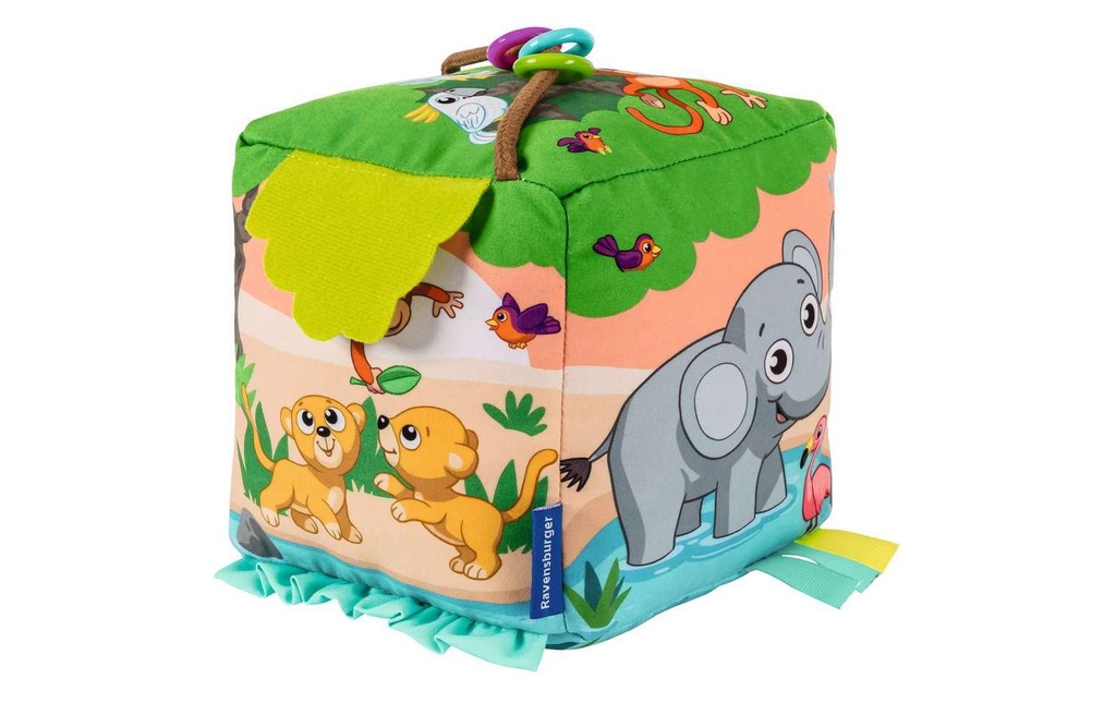 play+ Cube de jeu musical de motricité: Animaux sauvages