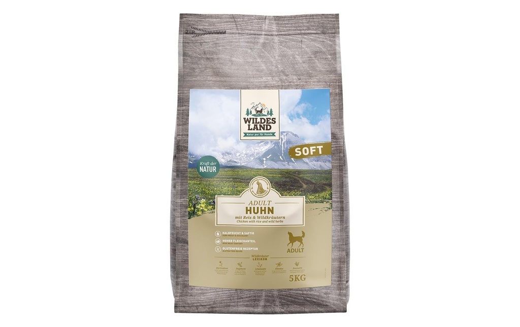 Wildes Land Aliments mi-humides pour animaux Poulet au riz & aux herbes sauvages 5 kg