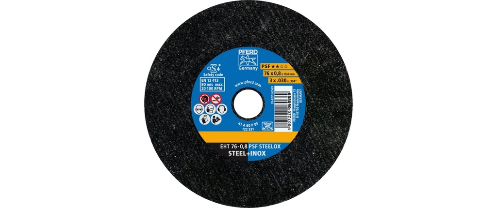 Pferd Disque à tronçonner EHT 76 x 0.8 x 10 mm droit