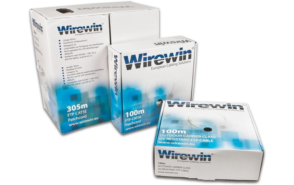 Wirewin Câble de renvoi VKBOX KAT5E PATCH Cat 5e, F/UTP, 100 m, Gris
