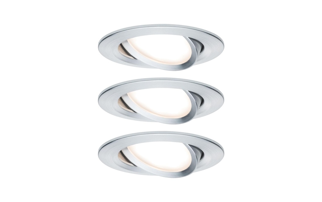 Paulmann Spot encastré Nova Coin 3-Stepdim Set, 3 x 6 W, 2700 K, argenté