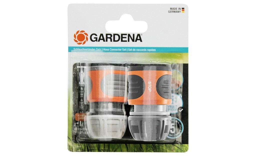 GARDENA Raccord pour tuyaux Jeu de deux, 13 mm (1/2) & 15 mm (5/8)