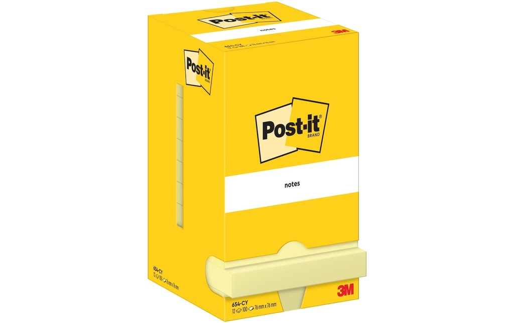 POST-IT Post-it bloc 654CY jaune (12 pces)