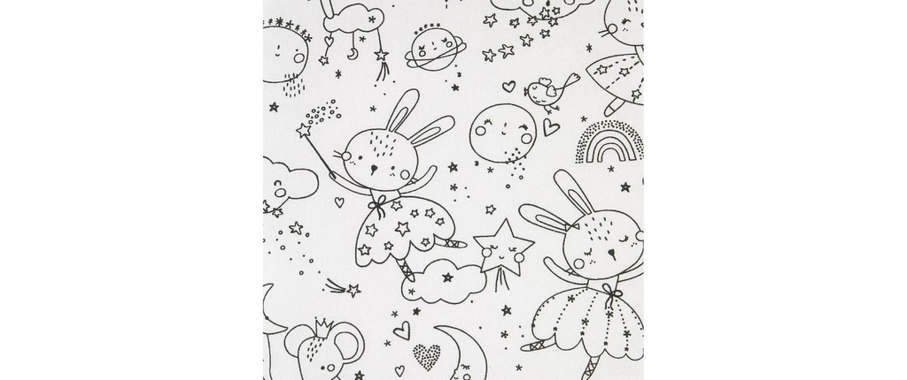 Basteln Tissu Idril 100 x 150 cm, blanc / noir
