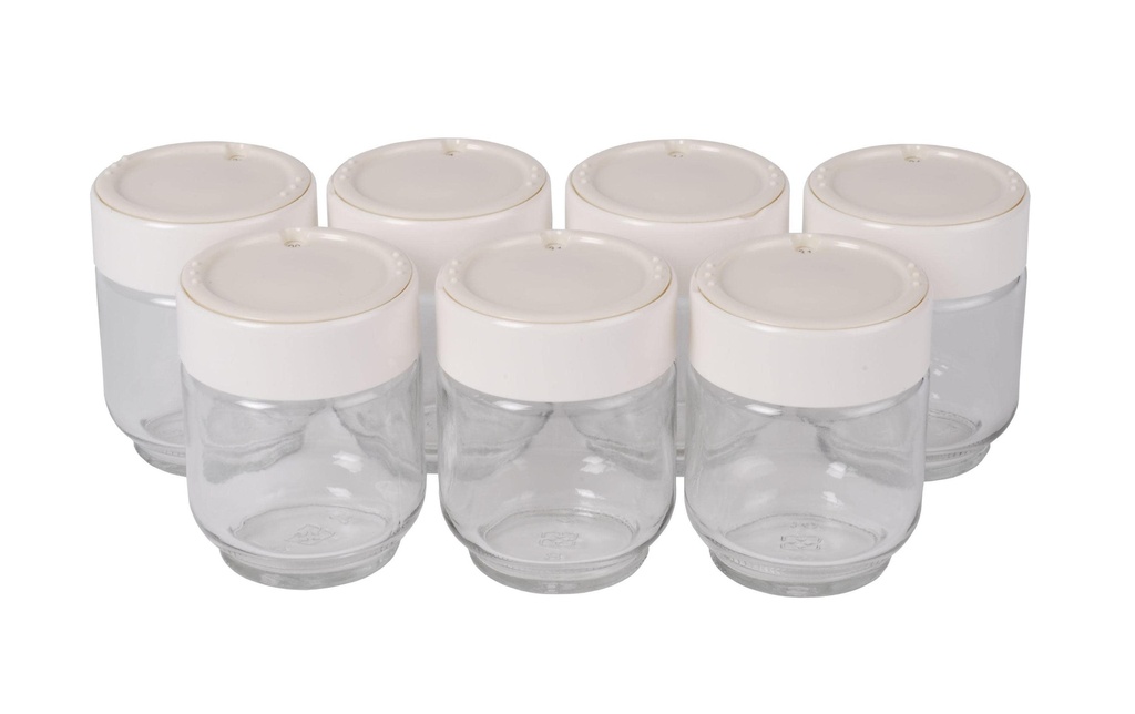 Moulinex Pots en verre à yaourt 7 pièces, 0.15 l, Transparent