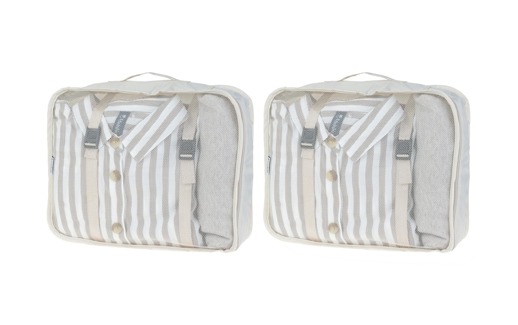 KOOR Sac à linge Reesa, taille L, pack de 2, beige