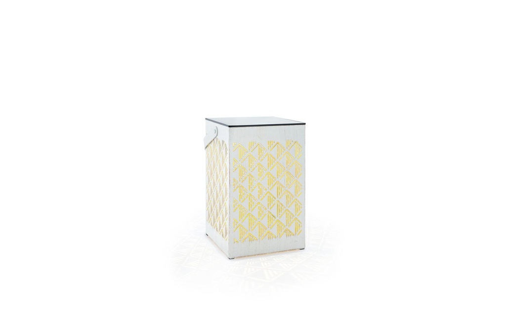 STT Lanterne Échantillon Recharge USB, 24.5 cm, blanc/or