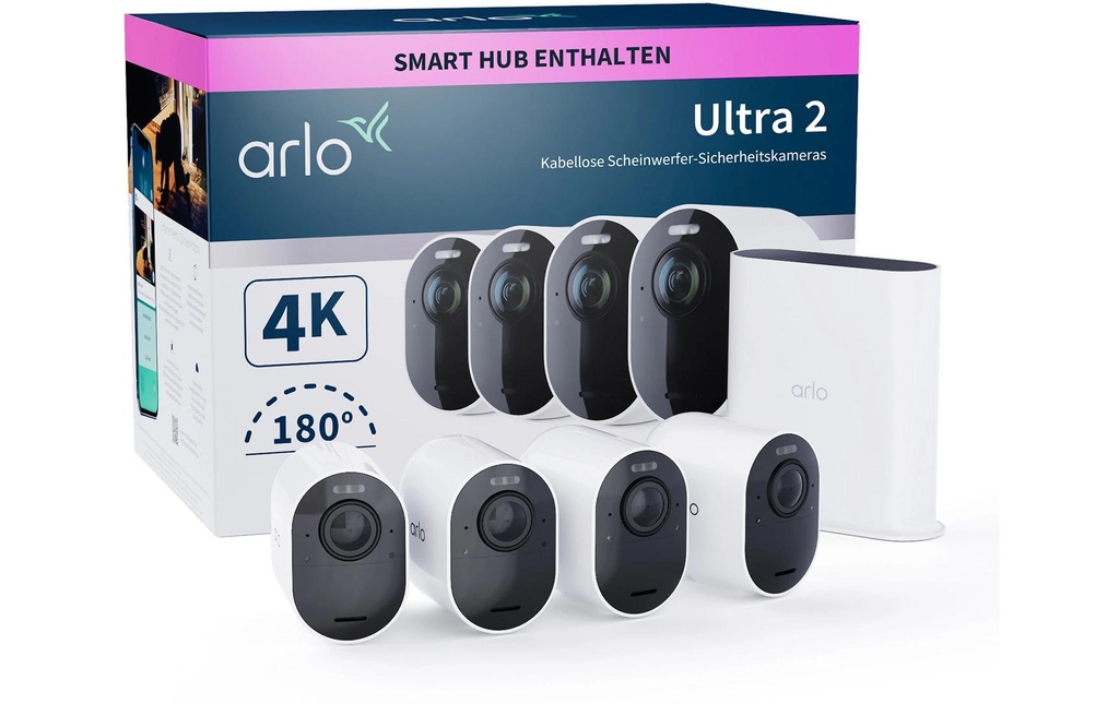 Arlo Kits de surveillance Ultra 2 4K UHD VMS5440-200EUS Set 4 caméras
