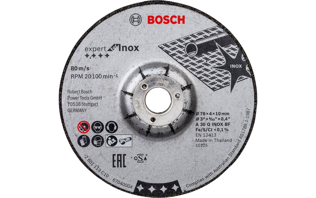 Bosch Professional Disque à ébarder Expert for Inox, 76 x 4 mm
