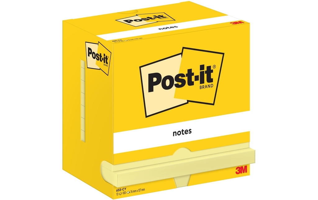 POST-IT Post-it Block 655CY jaune (12 pces)