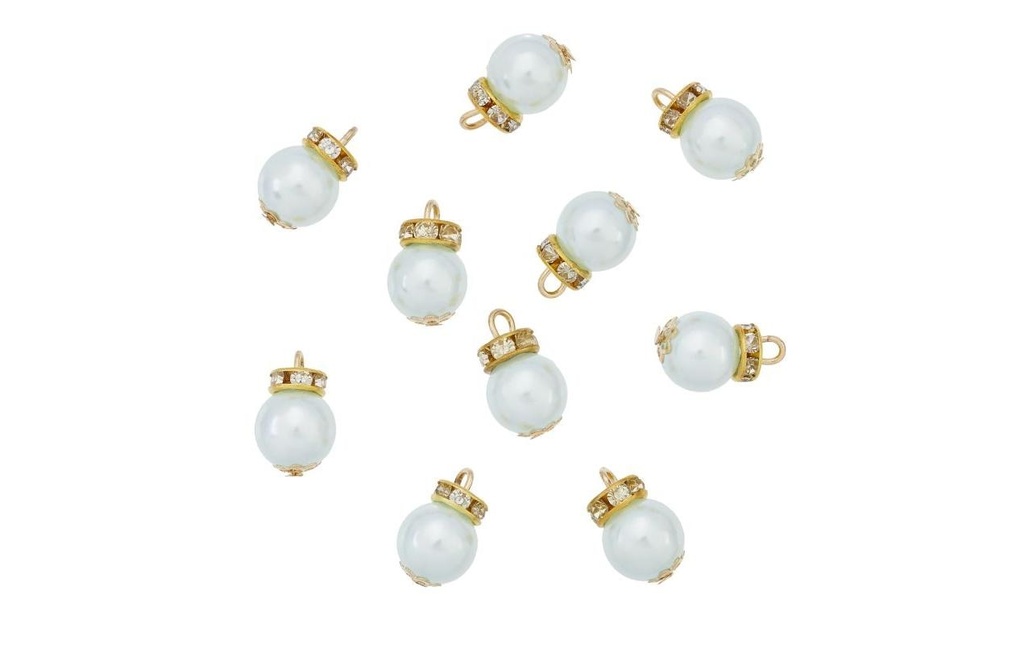 HobbyFun Mini figurine Boules de Noël 1 cm, bleu glacé, 10 pièces