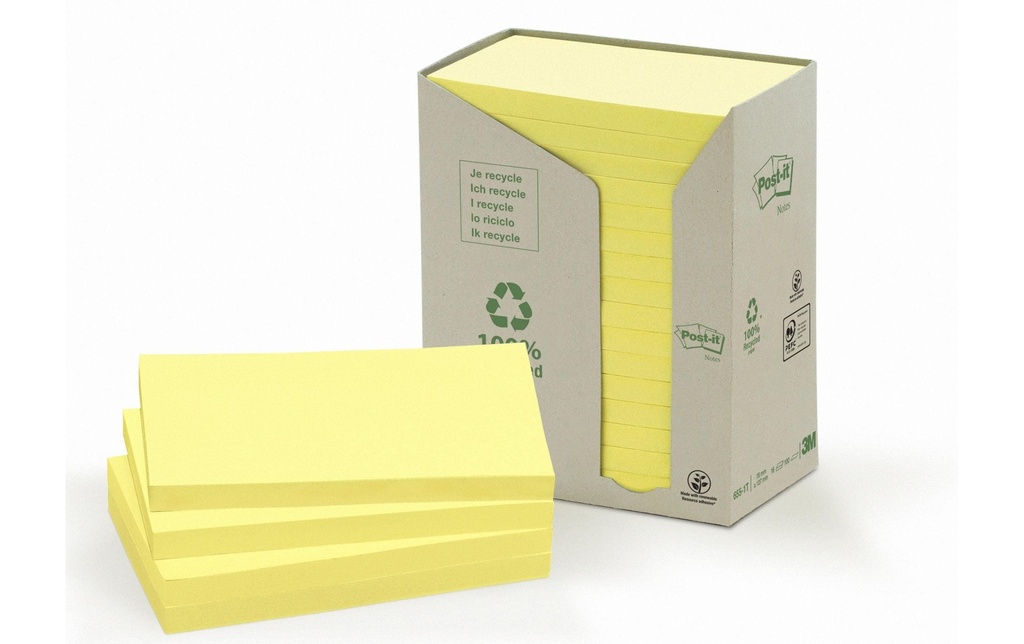 POST-IT Post-it bloc 655-1T recy.jaune (16 pces)