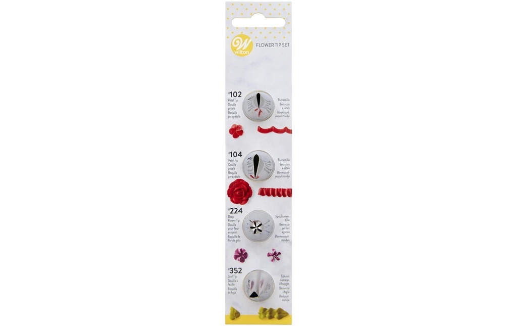 BackshopSchweiz Wilton Set de douilles pour fleurs n° 102, n° 104, n° 224, n° 352