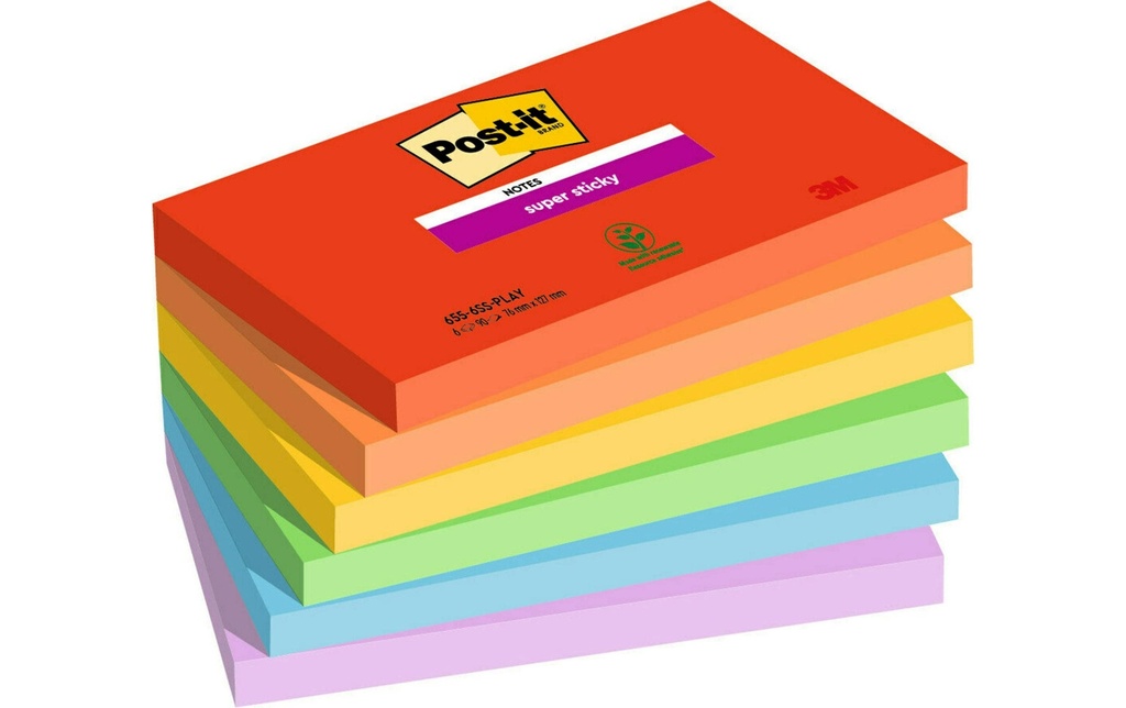 POST-IT Super Sticky Notes 655 Play (6 pces)