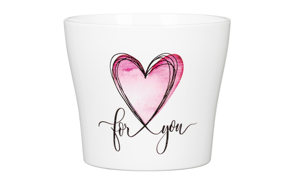 scheurich Pot de fleur With Love 15.2 cm, blanc/rose