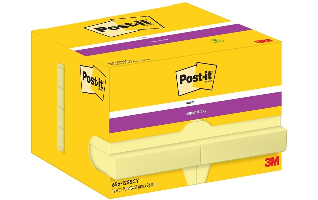 POST-IT Super Sticky 656-12SS jaune (12 pces)