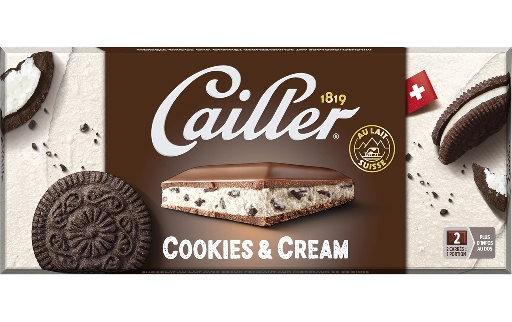Cailler Chocolat Tablette Filled Cookie Cream 96 g