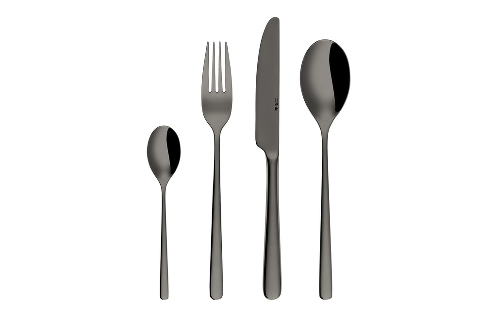Sola Kits de couverts Salamanca PVD, Gris poli, 24 pcs.