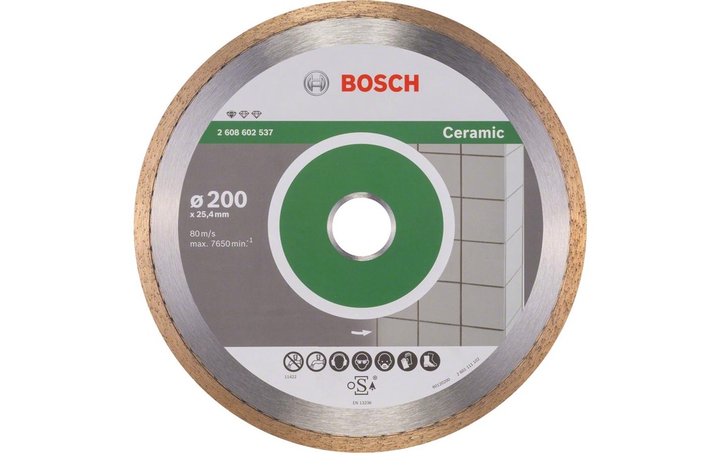 Bosch Professional Disque à tronçonner diamanté Standard for Ceramic, 200 x 1.6 x 7 mm