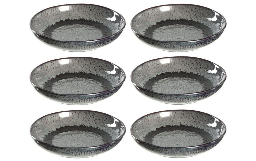LEONARDO Assiette de soupe et de pâtes Matera Ø 21 cm, 6 Pièce/s, Anthracite