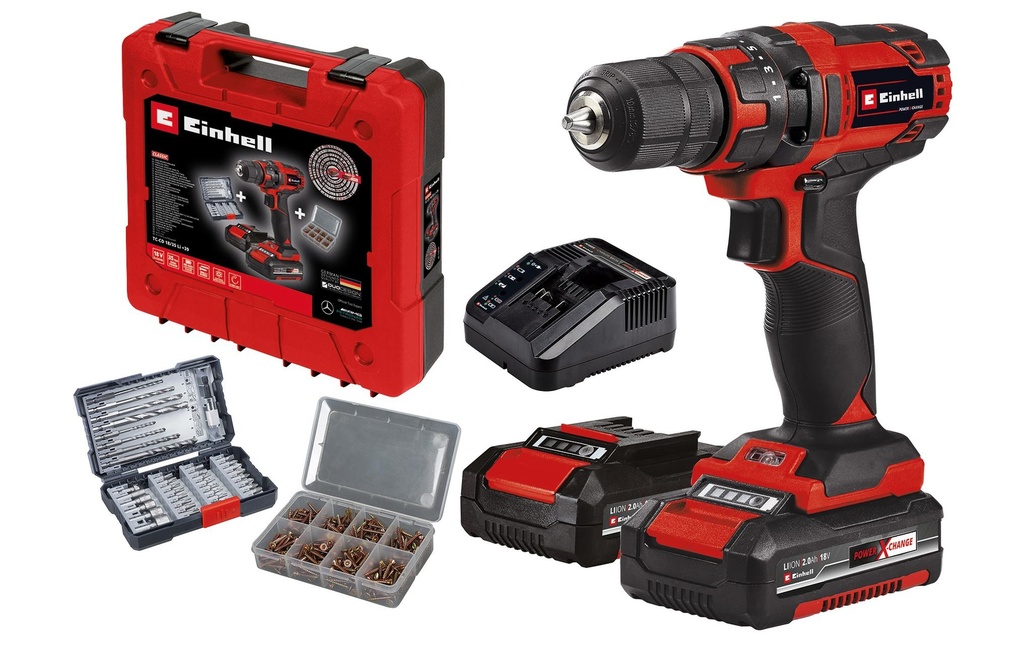 Einhell Kit perceuse-visseuse sans fil TC-CD 18/35 Li +39 (2 x 2.0 Ah)