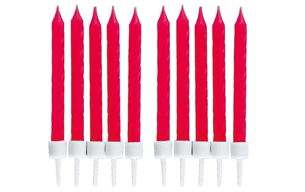 Städter Bougie avec support 10 Pièce/s, rouge, 7.5 cm
