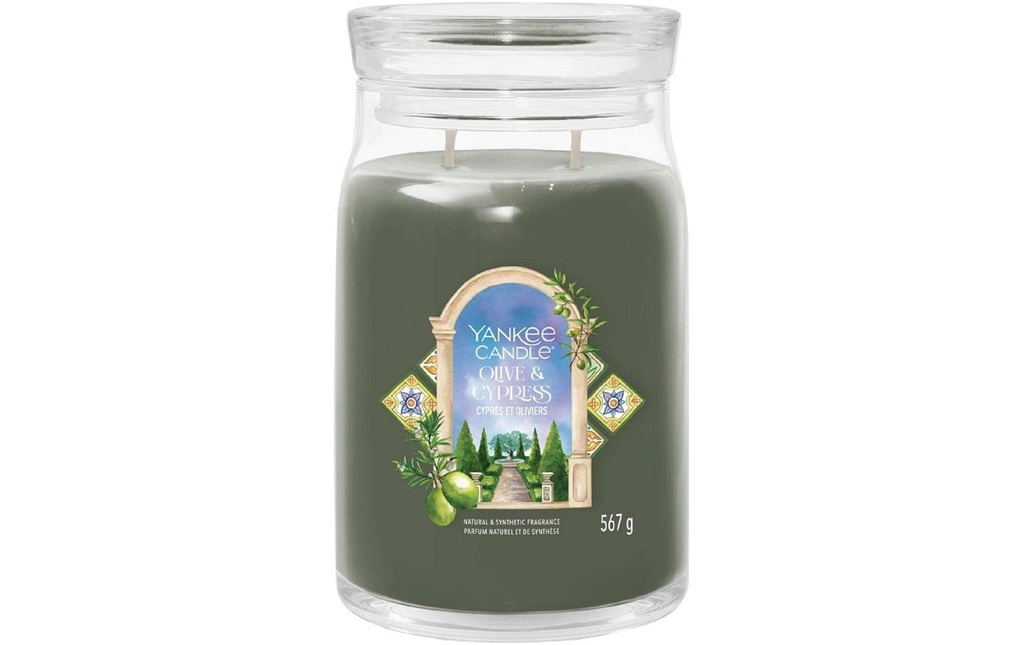 Yankee Candle Signature Bougie parfumée Olive & Cypress 567 g