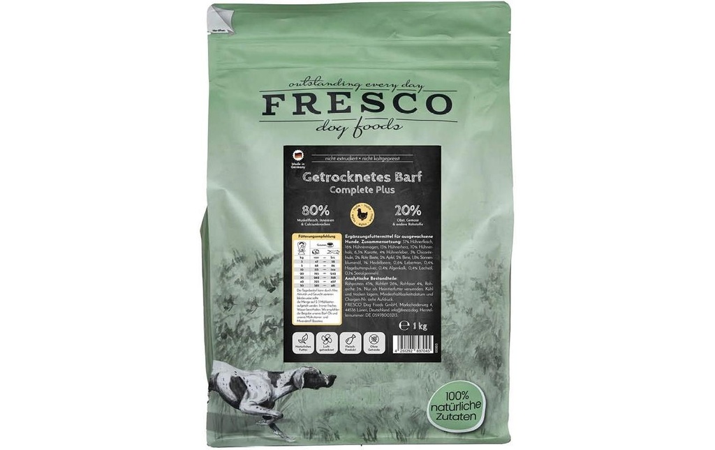 FRESCO Alimentation sèche BARF Complete Plus Poulet, 1 kg