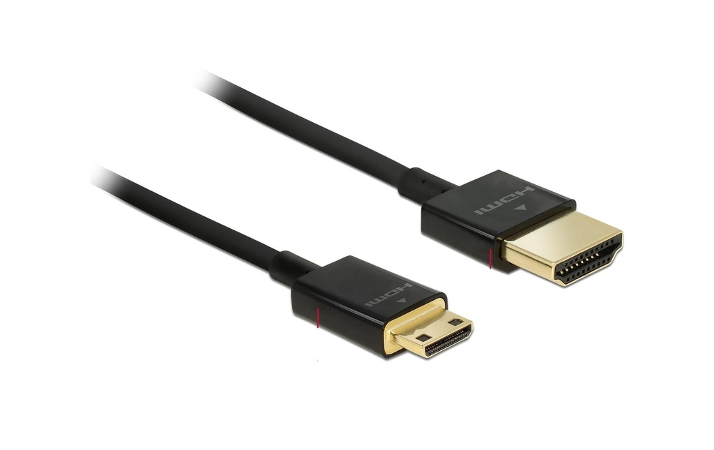 Delock Câble 4K 60Hz HDMI - Mini-HDMI (HDMI-C), 0.25 m, Noir